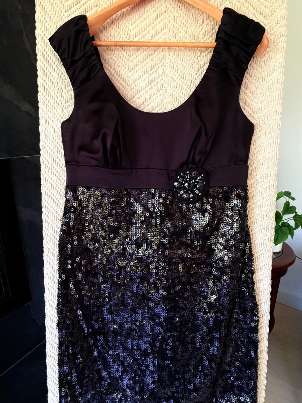 Chetta B Evening Black Sequin Cocktail Dress Size 12